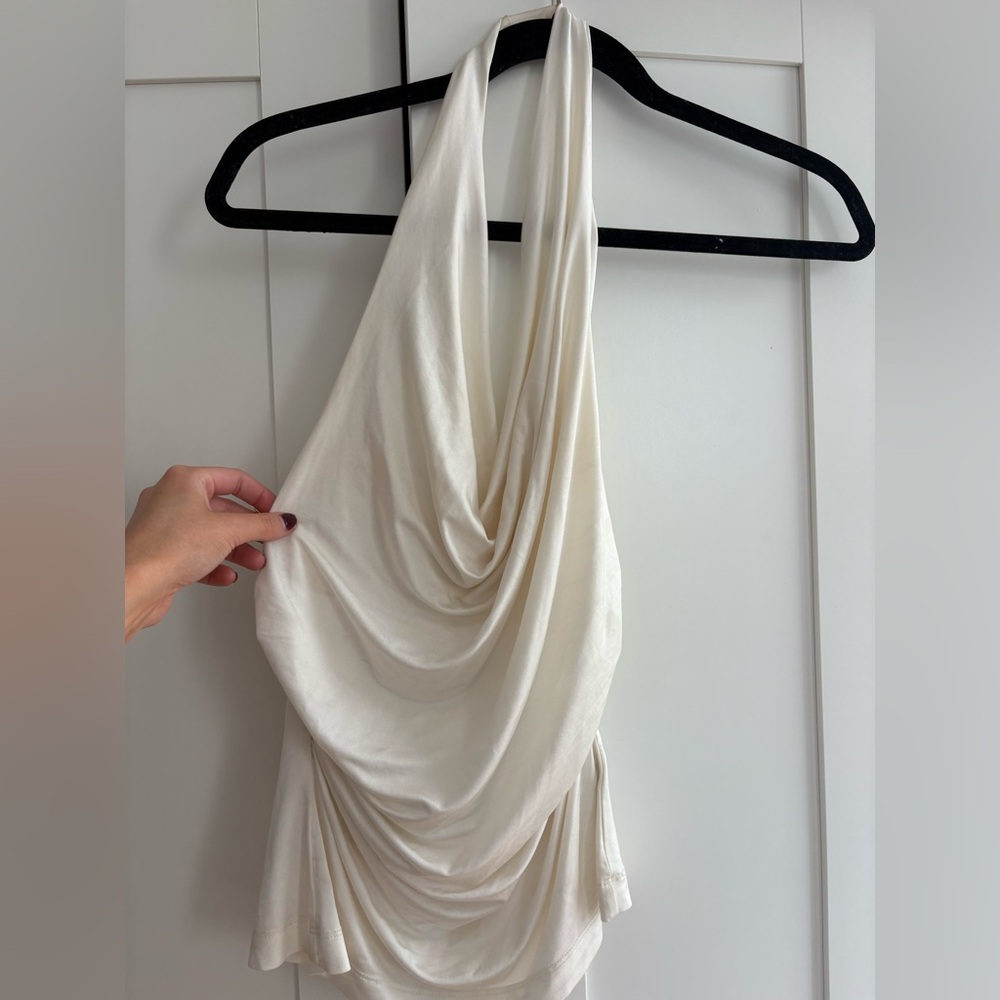 Reformation Draped Halter Top in Ivory